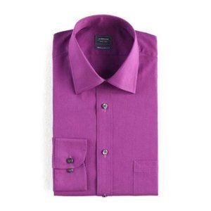 Mens Dress Shirt Purple XL Sleeve 36/37 Arrow Long Sleeve Spread Collar 1 Pkt